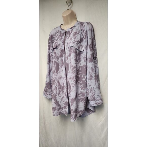 Rock & Republic Tie Dye Blouse Tunic Blouse Size 1X Lavender - Picture 4 of 8